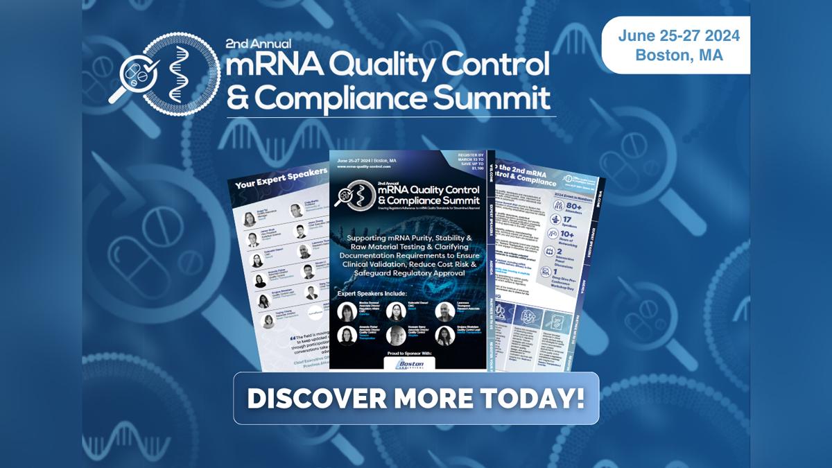 2nd mRNA Quality Control & Compliance Summit banner