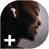 happy woman with ear pods