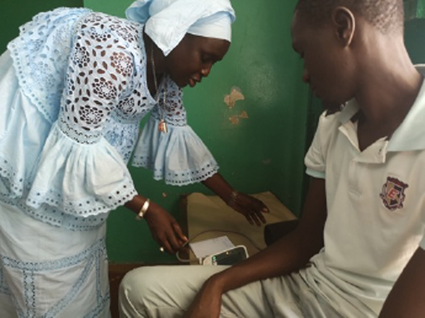 A health worker in Dakar, Senegal