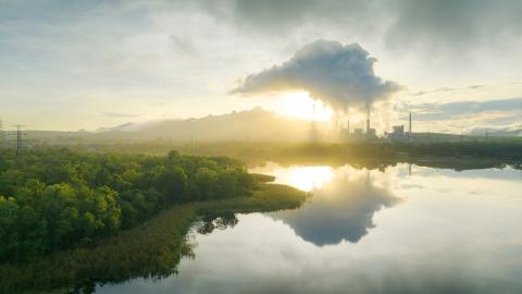 Aerial view power station