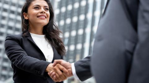 lady shaking hands