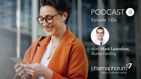 pharmaphorum podcast episode 132a - woman on her phone listening to headphones