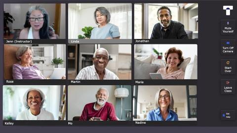 senior citizens on a group zoom call image for news article on digital dementia detection