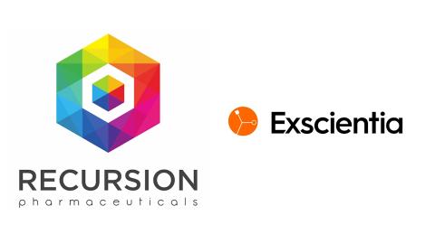 Recursion Pharma and Exscientia company logos