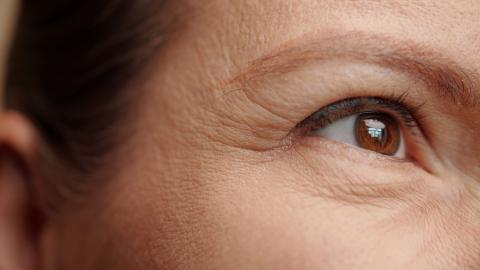 close up of eye with wrinkles