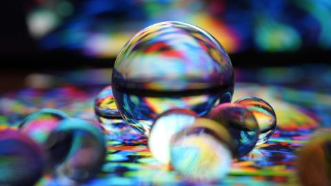 psychedelic coloured soap bubbles