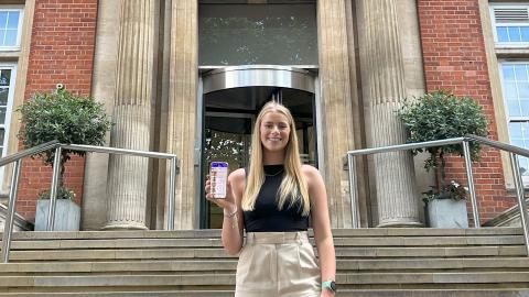 Natasha Dawson of the Ella Dawson Foundation outside the Royal Marsden Hospital