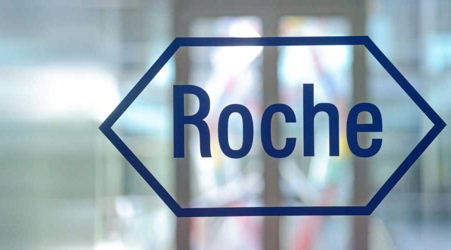 Roche logo on glass