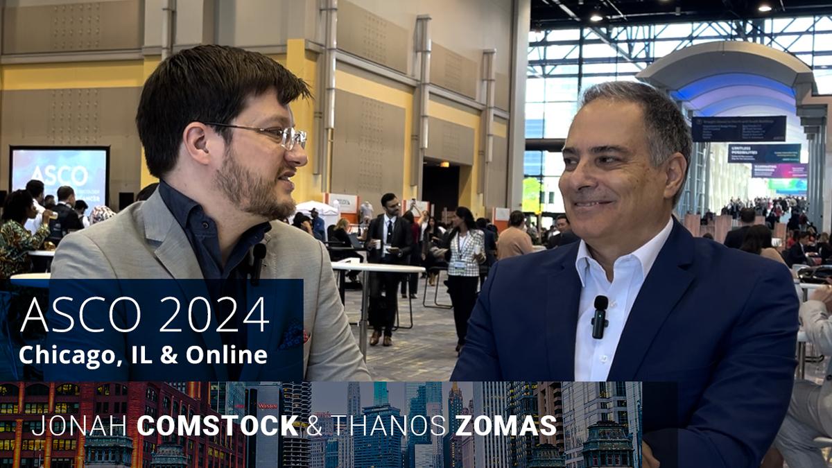 Jonah Comstock and Thanos Zomas at ASCO 2024 