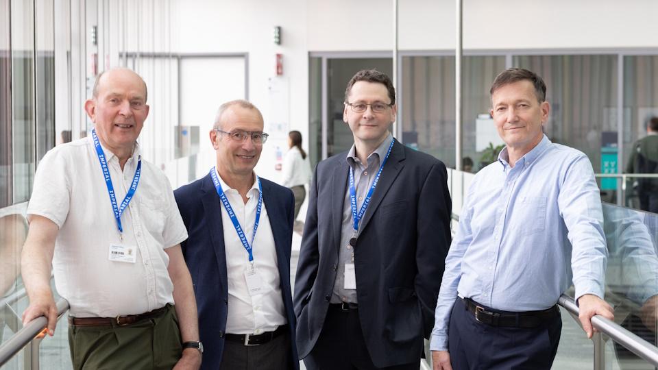 Myricx founders (l-r) Dr Andrew Bell, Dr Roberto Solari and Professor Ed Tate, with CEO Dr Robin Carr