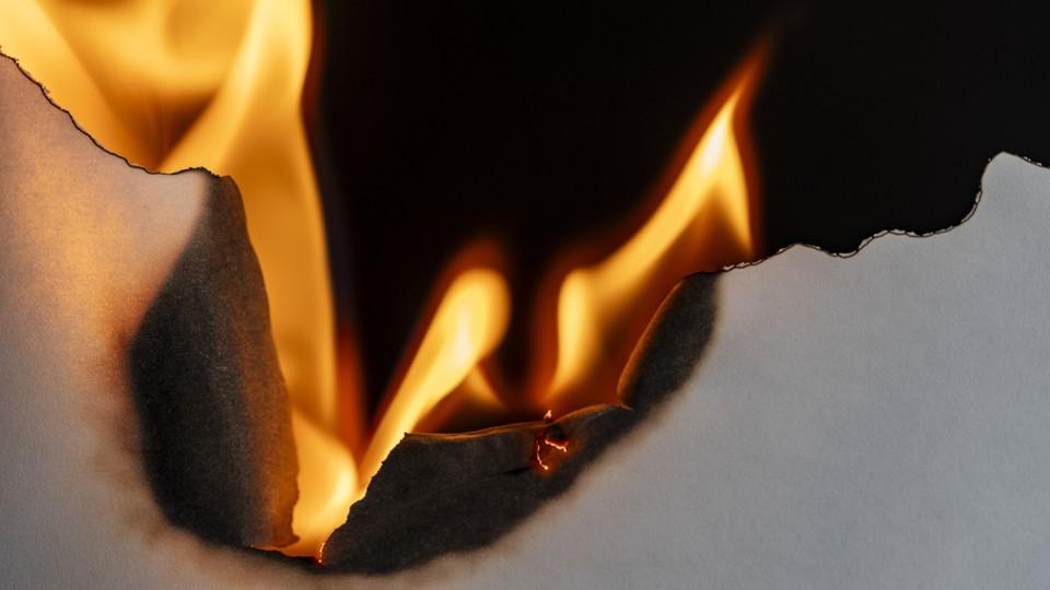 burning paper