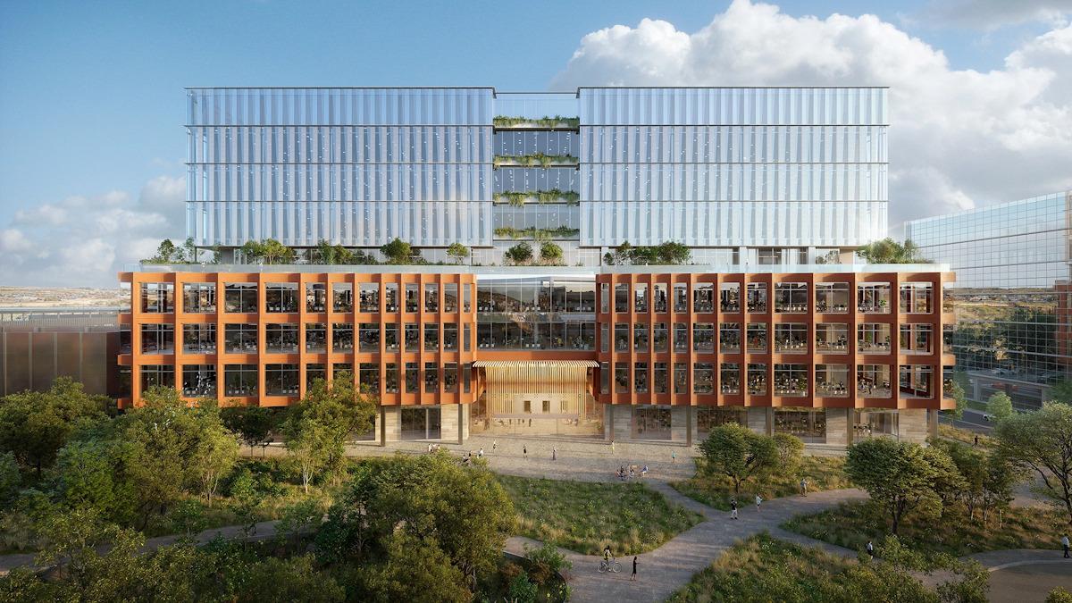 Rendering of the new Biomedical Research hub in Campus Point, San Diego.
