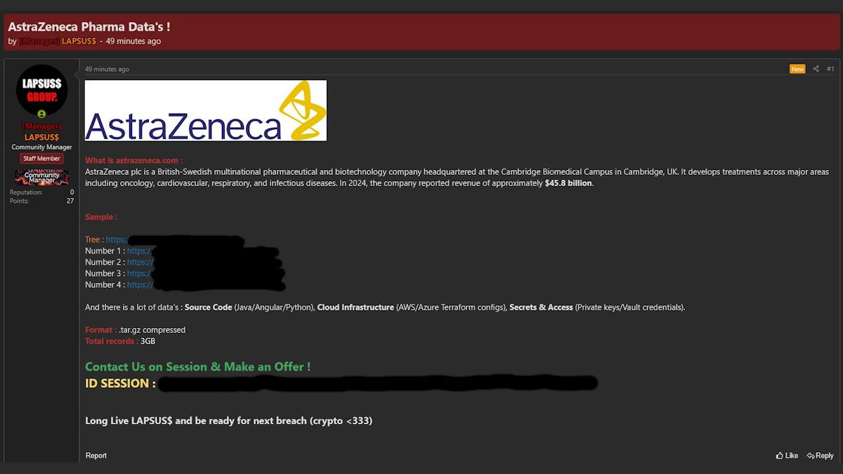 AstraZeneca reportedly hit by serious cyberattack