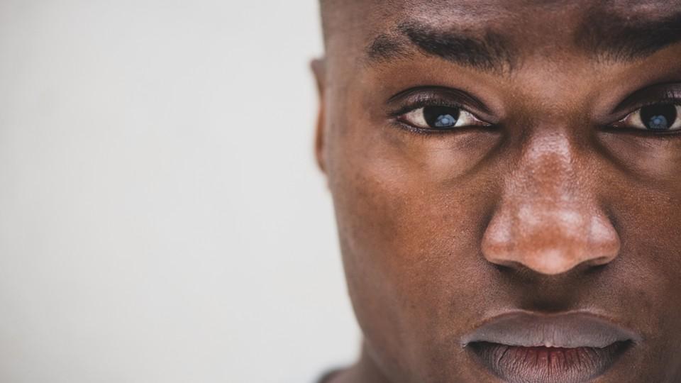 Depressed Black American man