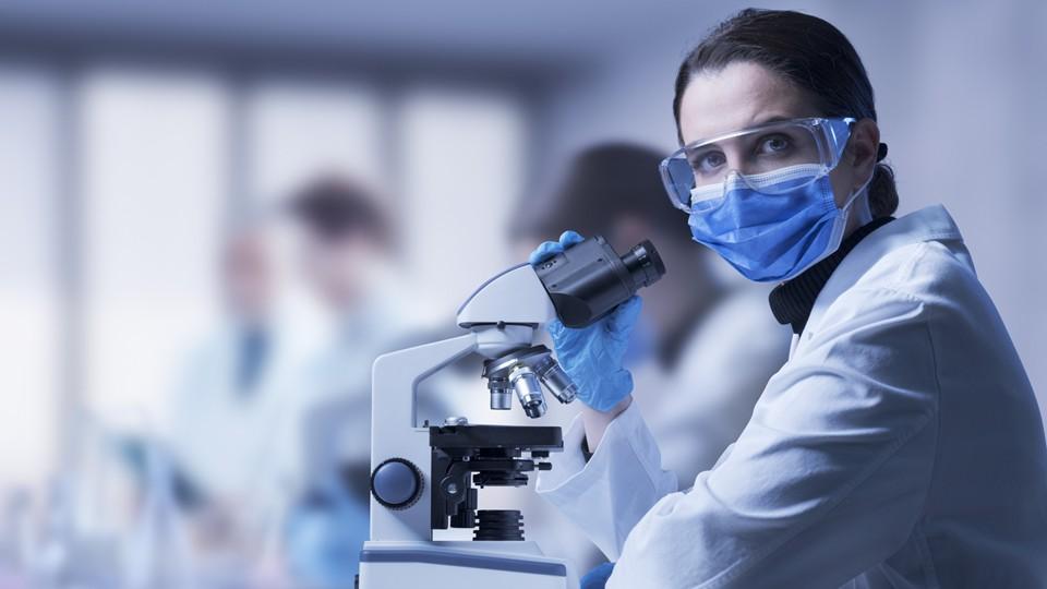 female technician in the lab