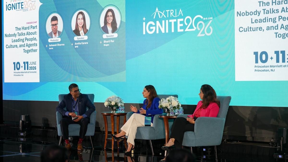 Axtria's Asheesh Sharma speaks with Anvita Karara and Bharti Rai at Axtria Ignite last month.