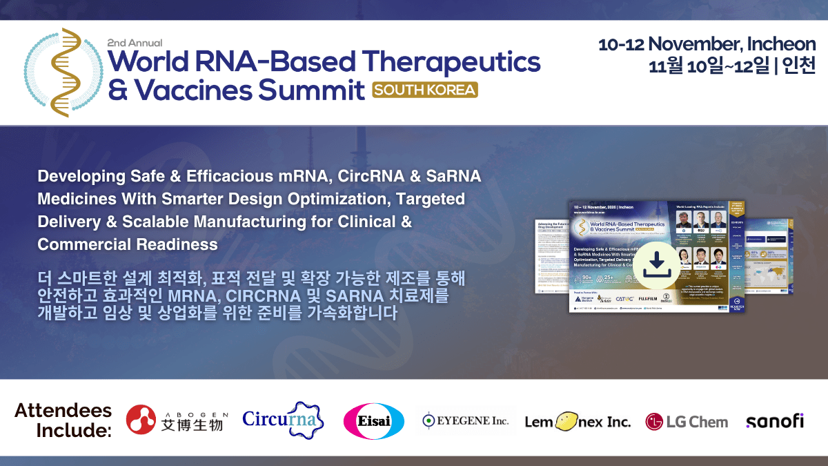 2nd World-RNA Based Therapeutics & Vaccines Summit South Korea