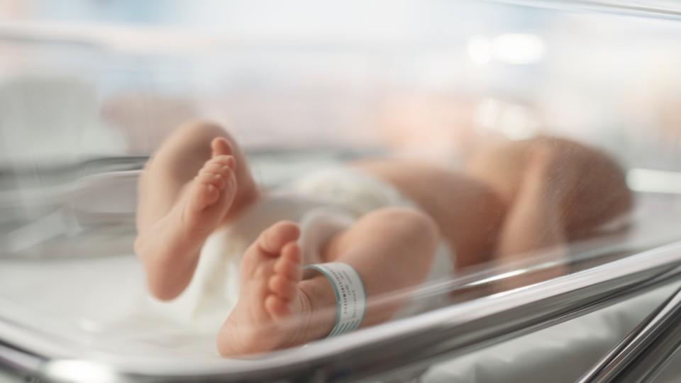 newborn baby on a maternity ward