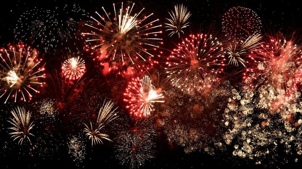 Fireworks in the night sky