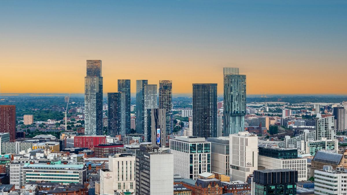 Manchester skyline.