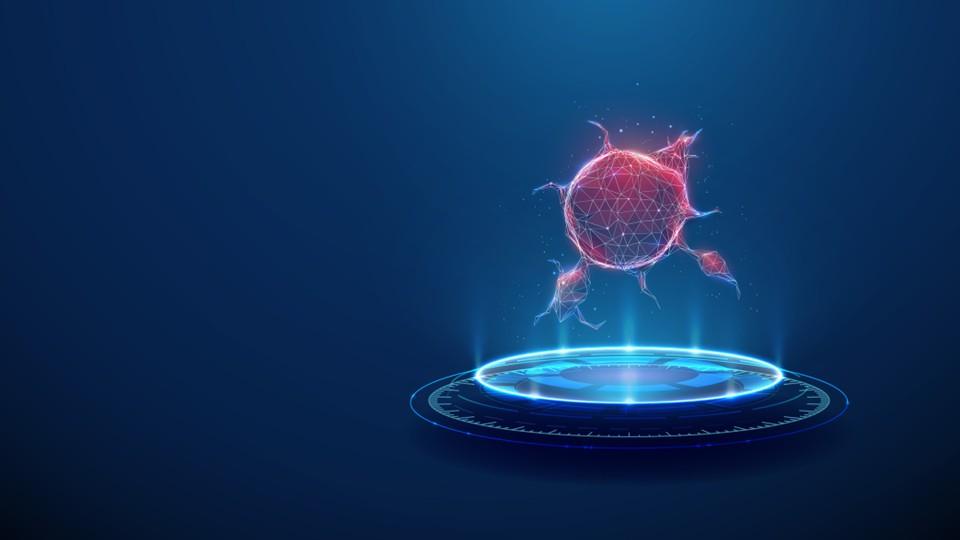 AI targeting cancer cell graphic