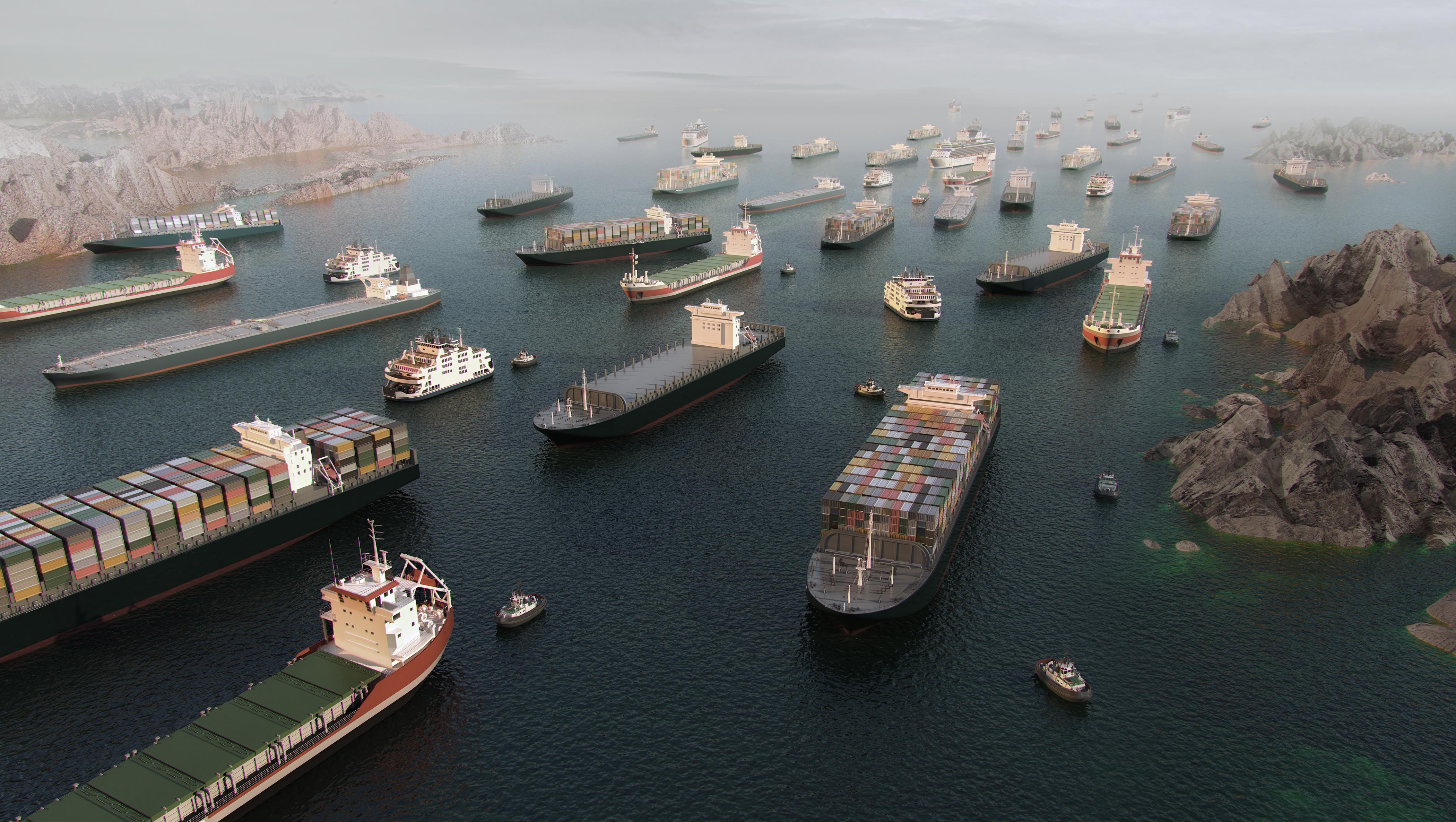 Cargo vessels in Straight of Hormuz