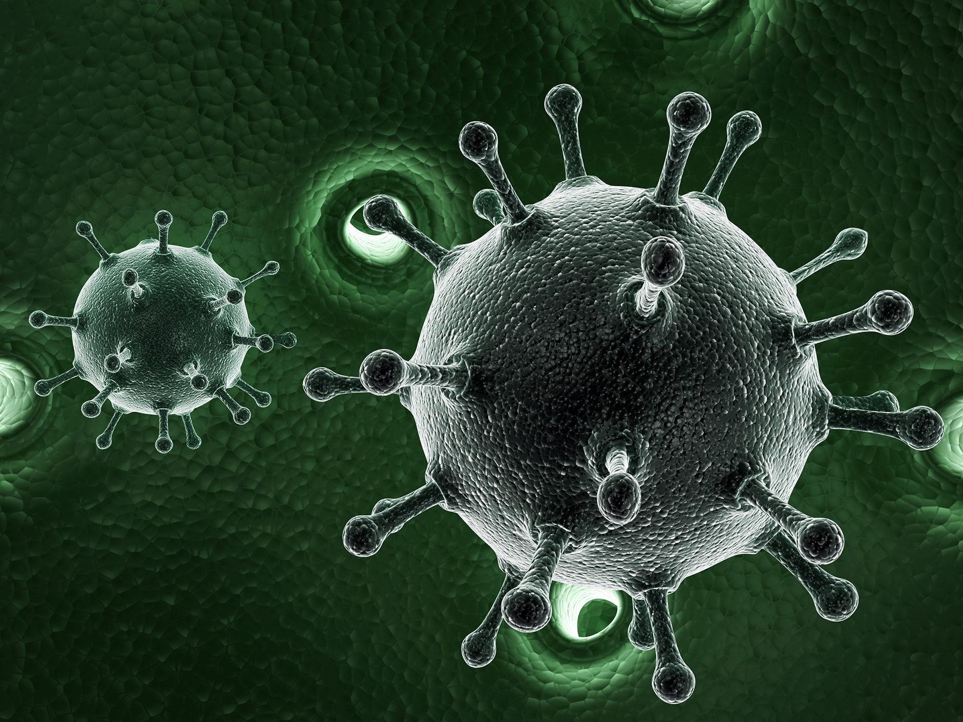 Hepatitis Virus - 3d rendered illustration