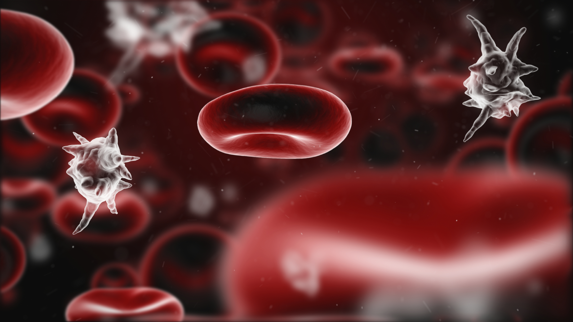 Blood infected with parasites - 3D composition