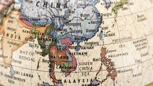 Globe East and Southeast Asia