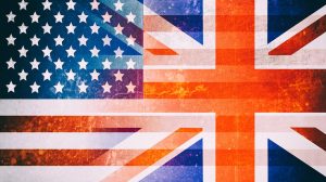 US UK flags blended