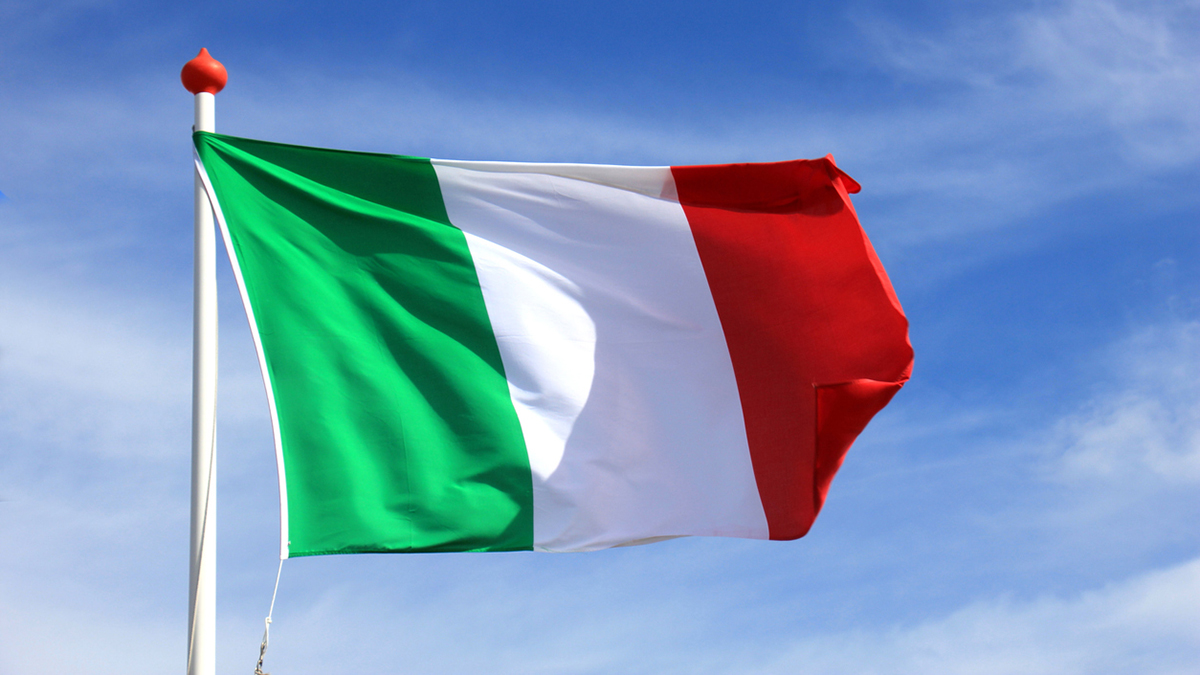 Italian Flag in red, white and green