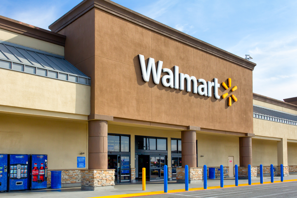 Salinas, United States - April 8, 2014: Walmart store exterior. Walmart is an American multinational corporation that runs large discount stores and is the world's largest public corporation.