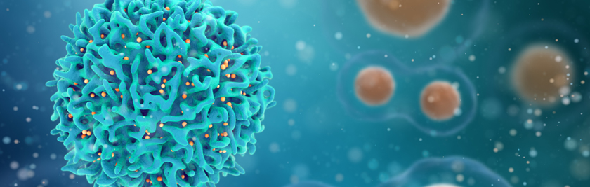 3d illustration of T cells or cancer cells